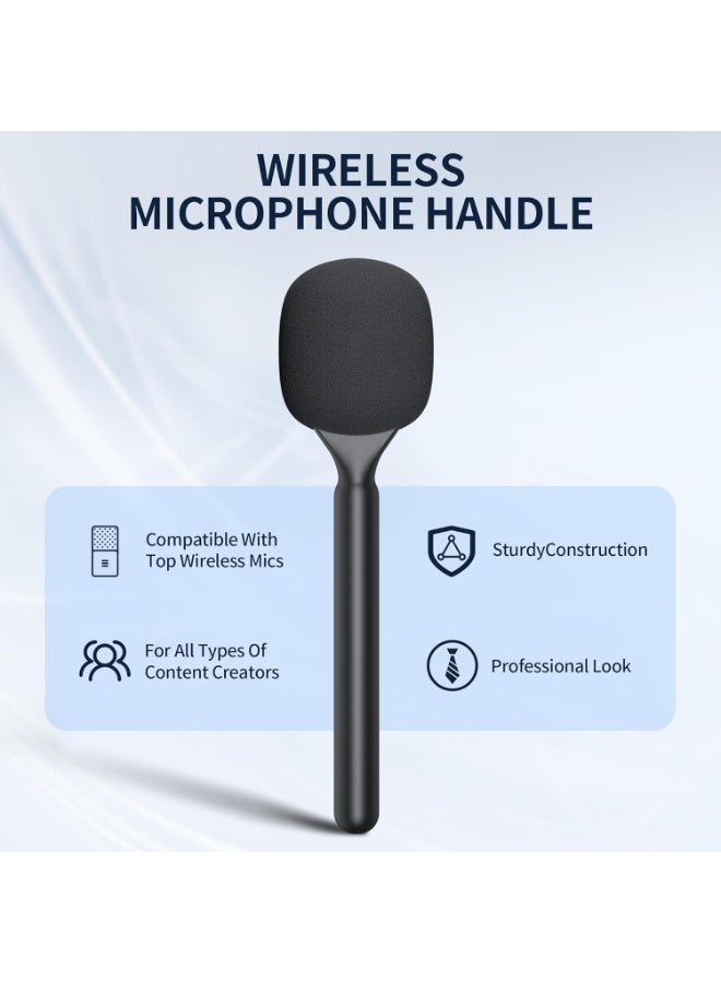 تايجر Wireless Interview Microphone Handle Adapter – Universal Handheld Mount for Lavalier Mics, Professional Vlogging & Podcast Accessory, Comfortable Grip, Portable & Durable for Content Creation, Journalists & Social Media - Image 1