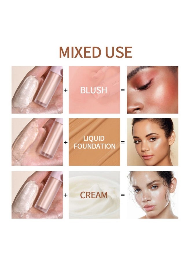 HOCOSSY Liquid Highlighter Natural Glow For Face & Body Waterproof Moisturizing Light Liquid Luminizer For Long Lasting Shimmer Contour Highlighter Stick Easy To Apply With Cushion Applicator  - Image 4