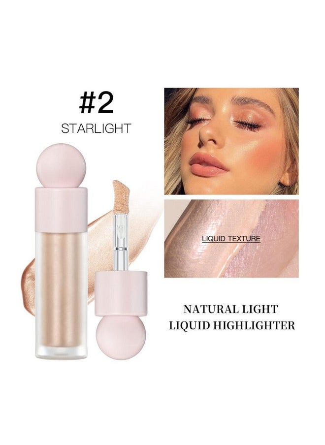 HOCOSSY Liquid Highlighter Natural Glow For Face & Body Waterproof Moisturizing Light Liquid Luminizer For Long Lasting Shimmer Contour Highlighter Stick Easy To Apply With Cushion Applicator  - Image 2
