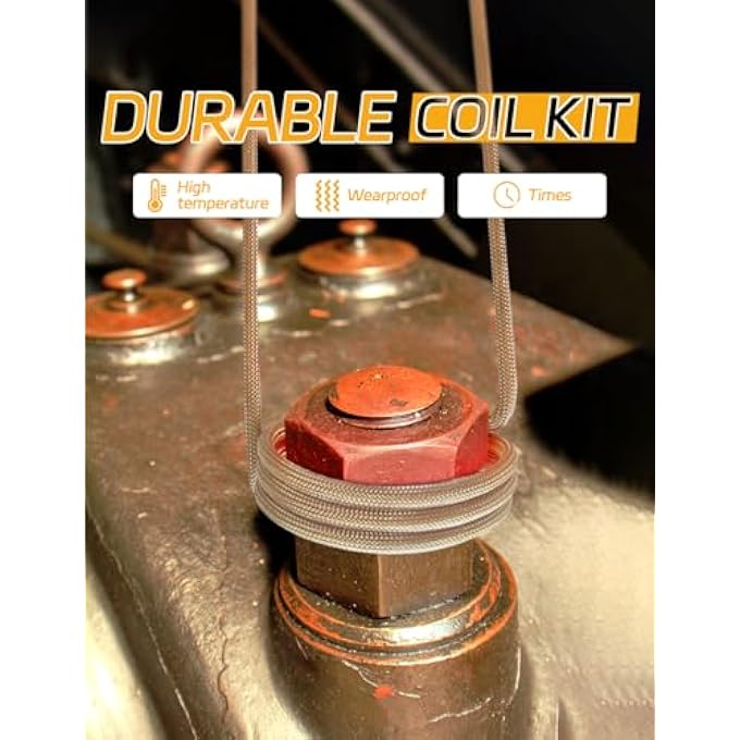 10PCS INDUCTION HEATER PREFORMED COIL KIT WITH FLEXIBILITY AND LONG LIFESPAN FOR MAGNETIC INDUCTION HEATER, REMOVING RUSTY BOLTS AND NUTS - Image 3