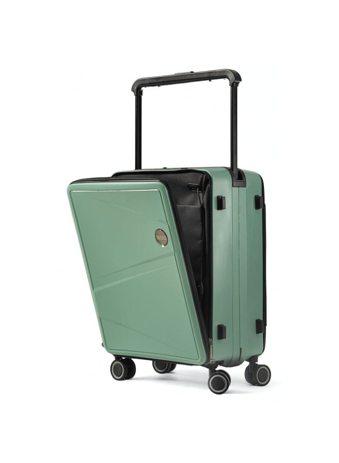 TEREPLUS® Carry On 20-inch Luggage Travel Suitcase with Dual Front Open Laptop Compartment Wide Handle Silent Wheels USB Port Charging - Image 1
