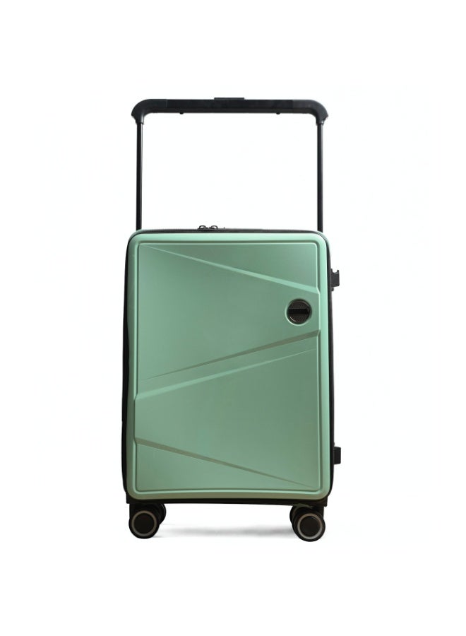 TEREPLUS® Carry On 20-inch Luggage Travel Suitcase with Dual Front Open Laptop Compartment Wide Handle Silent Wheels USB Port Charging - Image 1
