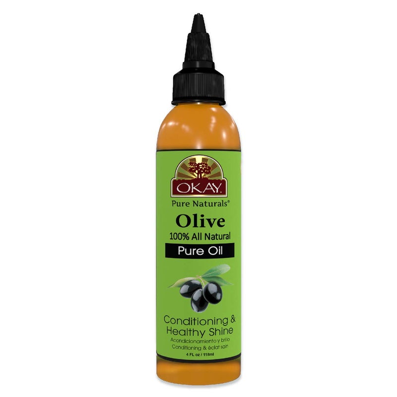 OKAY 100% PURE OLIVE OIL for SKIN and HAIR 4oz / 118ml - Image 1