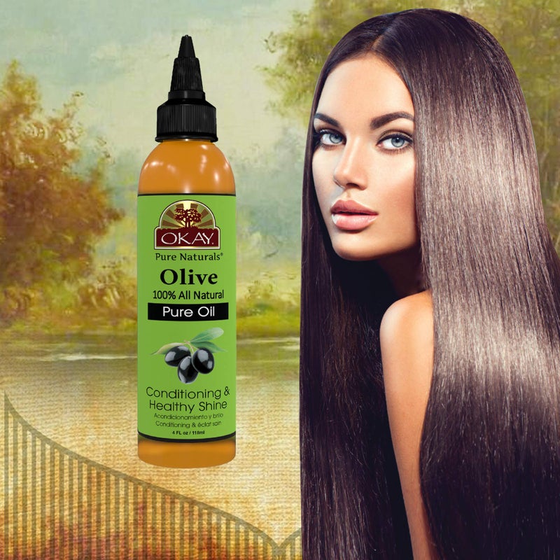 OKAY 100% PURE OLIVE OIL for SKIN and HAIR 4oz / 118ml - Image 3