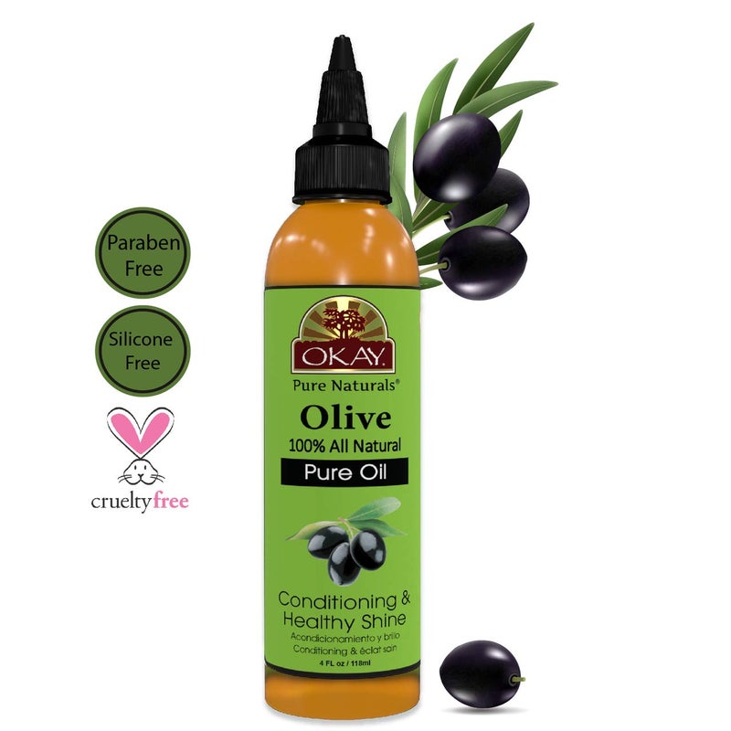 OKAY 100% PURE OLIVE OIL for SKIN and HAIR 4oz / 118ml - Image 5