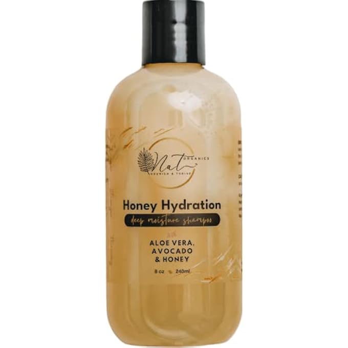 NAT Organics Honey Hydration Deep Moisture Shampoo with Honey, Avocado & Aloe Vera for softer hair and increased hair growth