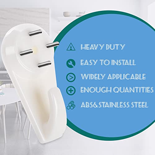 Hoedia Picture Hangers(40 Pack), Hoedia Concrete/Stucco/Hard Wall Hooks for Hanging Picture, Tapestry, Clocks and More-Heavy Duty&No Damage or Drilling - Image 5