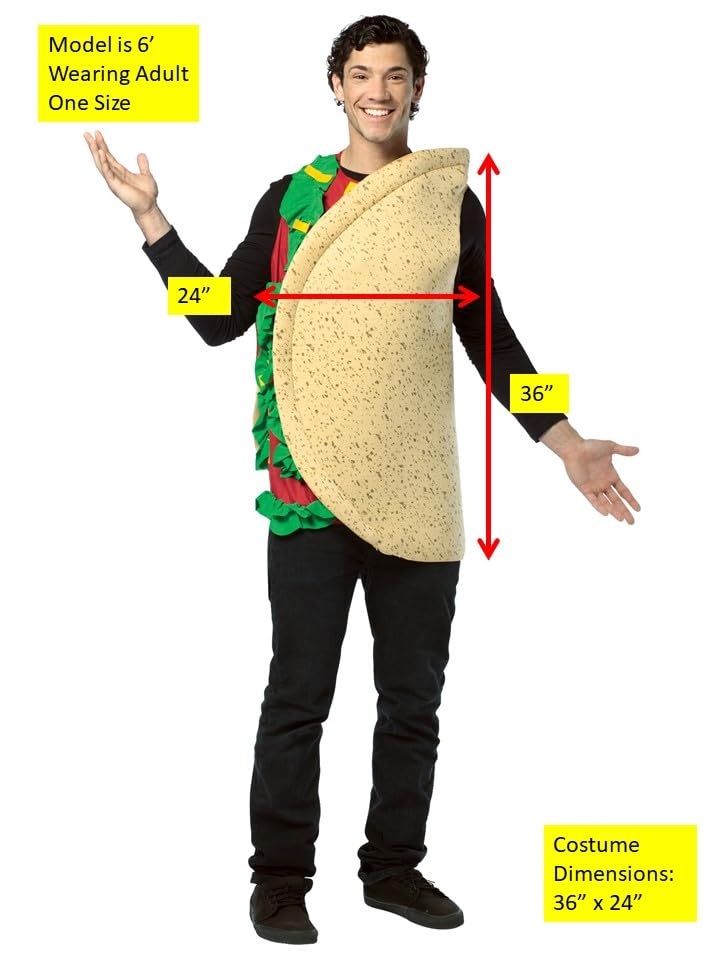 Rasta Imposta Lightweight Taco Costume, Multi-Colored, One Size - Image 3
