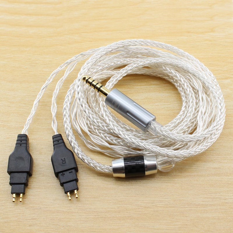 كابل ترقية صوتي بديل لسماعات متوافق مع سماعات Sennheiser HD650 و HD600 و HD580 و HD660S و HD660S2 و HD58X و Massdrop HD6XX، كابل سماعات متوازن 4.4 مم، طول 6.5 أقدام (2 متر) - Image 2
