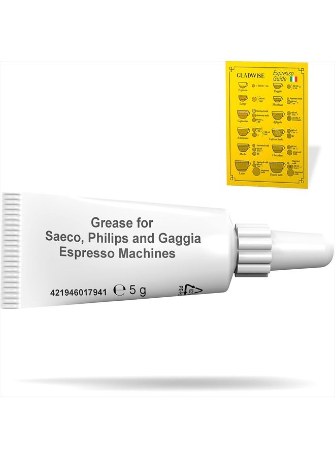 Gladwise Espresso Machine Grease - Coffee oil 5g Tube for all Saeco, Phillips and Gaggia Expresso Machines. HD8869 Maintenance Kit for Cleaning and Lubricant - Image 1