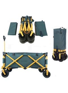 Foldable Camping Cart Heavy Duty Collapsible Folding Wagon with Wheels and Brake