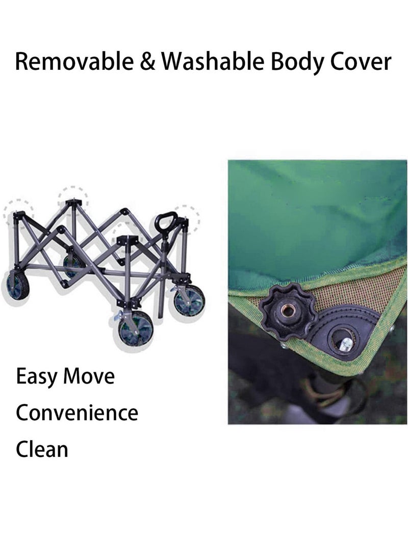 GT-Wheel - Foldable Camping Cart Heavy Duty Collapsible Folding Wagon with Wheels and Brake - Image 1