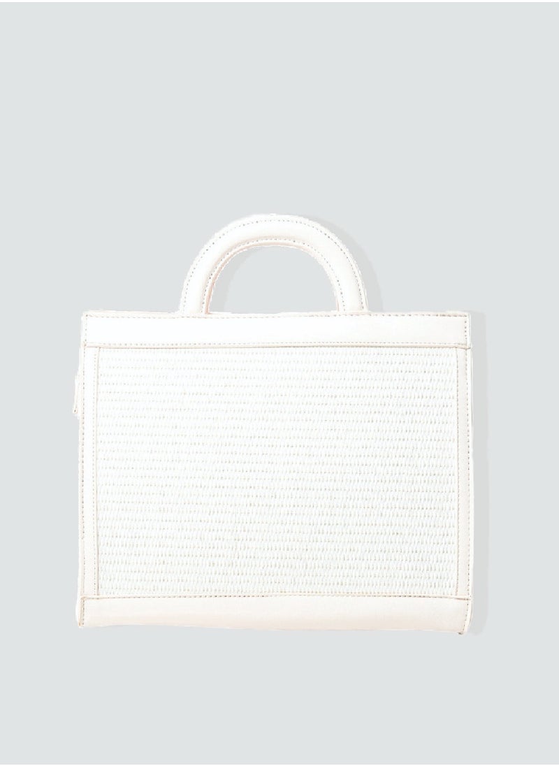 AMICA - Lena Raffia Top Handle Tote bag for Women - White - Image 1