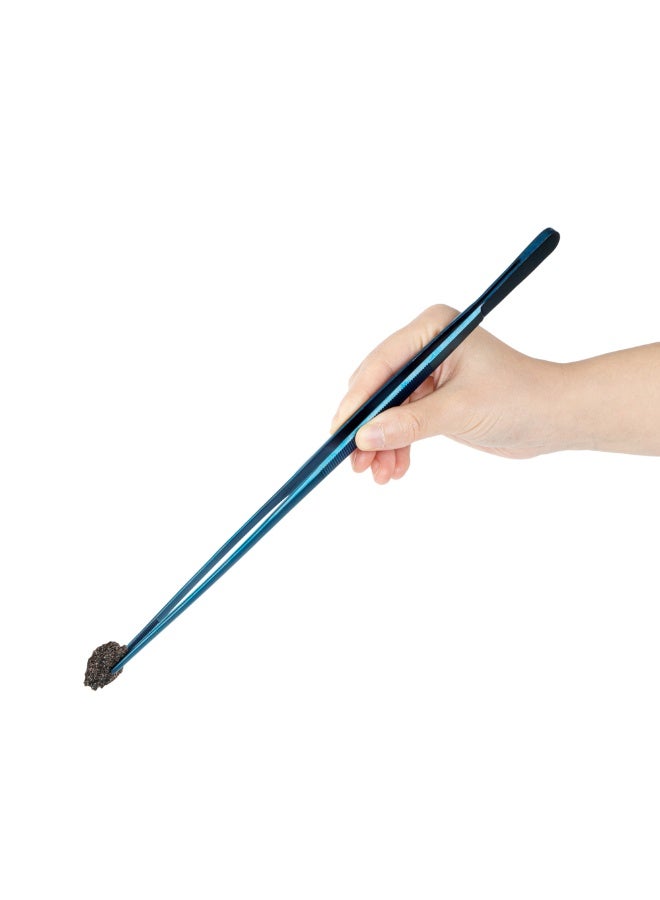 Restaurantware ملقط الطعام المثالي بطول 11.8 بوصة، 1 ملقط مطبخ مستقيم طويل - أطراف مسننة للدقة، للتقديم أو التزيين، ملقط طهي من الفولاذ المقاوم للصدأ الأزرق، قوي - Image 2