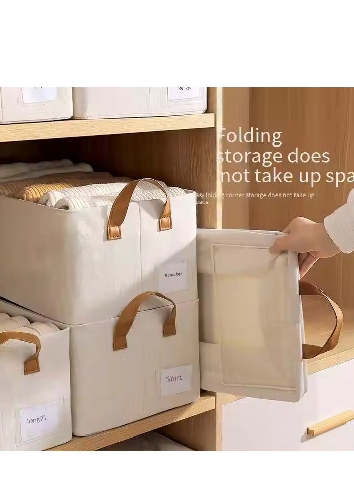 DUNISO - 3-piece wardrobe stackable storage container, foldable storage box with sturdy handle, large capacity shelf storage basket, metal frame storage box for storing clothes and toys - Image 1
