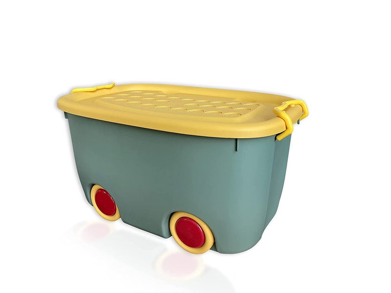 WHISKET WHISKET Toy Chest Large Plastic Stackable Organizer Storage Box with Lid and Wheels for Kids Toys Colour May Vary 1  - Image 1