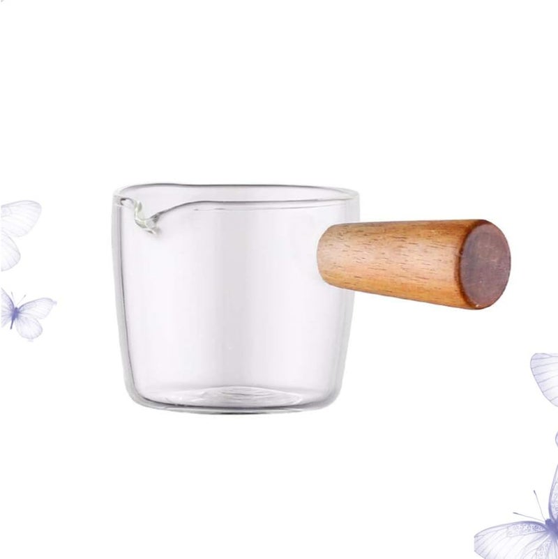 Coffee Creamer Dessert Bowl Glass Creamer Jugs Mini Sauce Pitcher Clear Glass Creamer Pourer Milk Creamer Coffee Syrup Jar Server Sauce Dipping Bowls with Handle Ketchup Side Dish Espresso - Image 4