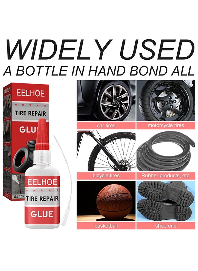 إيلهو غراء إصلاح الإطارات، أسمنت مطاطي أسود احترافي للسيارات والدراجات النارية والدراجات الهوائية والطائرات الصغيرة وأكثر، مناسب لجميع أنواع الإطارات، يجمع بين قوة الالتصاق دون فصل، متين وقوي، مرن، مقاوم للماء، مقاوم للطقس - Image 3