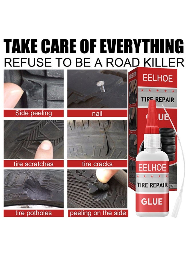 إيلهو غراء إصلاح الإطارات، أسمنت مطاطي أسود احترافي للسيارات والدراجات النارية والدراجات الهوائية والطائرات الصغيرة وأكثر، مناسب لجميع أنواع الإطارات، يجمع بين قوة الالتصاق دون فصل، متين وقوي، مرن، مقاوم للماء، مقاوم للطقس - Image 4