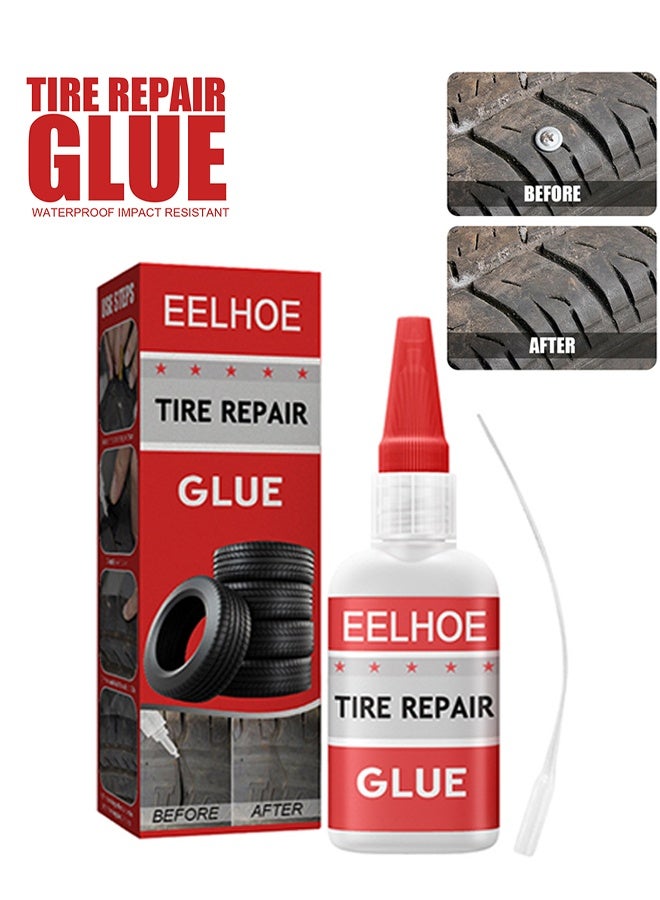 إيلهو غراء إصلاح الإطارات، أسمنت مطاطي أسود احترافي للسيارات والدراجات النارية والدراجات الهوائية والطائرات الصغيرة وأكثر، مناسب لجميع أنواع الإطارات، يجمع بين قوة الالتصاق دون فصل، متين وقوي، مرن، مقاوم للماء، مقاوم للطقس - Image 1