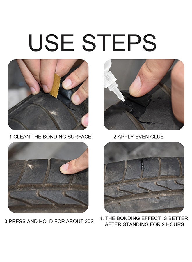 إيلهو غراء إصلاح الإطارات، أسمنت مطاطي أسود احترافي للسيارات والدراجات النارية والدراجات الهوائية والطائرات الصغيرة وأكثر، مناسب لجميع أنواع الإطارات، يجمع بين قوة الالتصاق دون فصل، متين وقوي، مرن، مقاوم للماء، مقاوم للطقس - Image 5