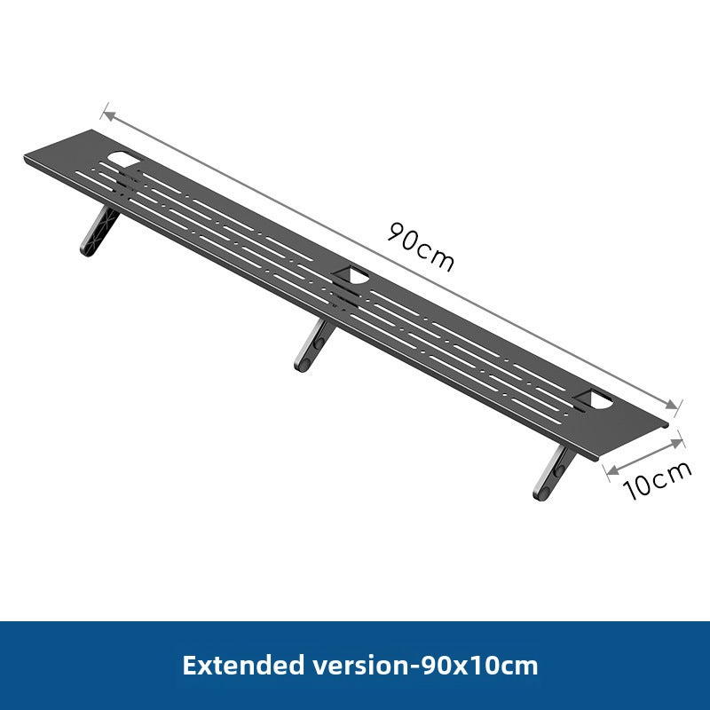 TV Desktop Set-top Box Storage Rack Monitor Top Punch-free Router Storage Box Bracket Sub-bracket(Cold rolled steel panel [extended 90cm] + ABS large support feet) - Image 1