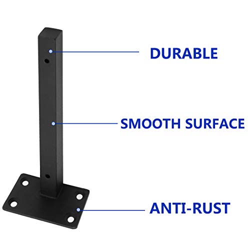 Luomorgo 4 Pcs 16" Floating Shelf Bracket Stainless Steel Heavy Duty Black Shelf Brackets Blind Shelf Supports Hidden Brackets for Floating Wood Shelves - Screws and Wall Plugs Included - Image 4