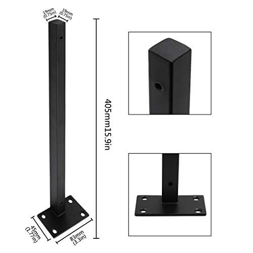 Luomorgo 4 Pcs 16" Floating Shelf Bracket Stainless Steel Heavy Duty Black Shelf Brackets Blind Shelf Supports Hidden Brackets for Floating Wood Shelves - Screws and Wall Plugs Included - Image 2