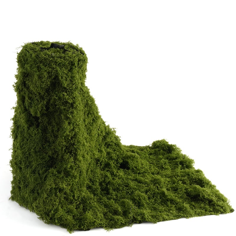 BYHER Fake Moss Mat Artificial Moss Roll - 12" x 71"Cloud Soft Feel Moss Table Runner for Decor, Faux Grass Mat for Crafts, DIY Fairy Garden, Wedding & Party Decorations (Realistic Green: 30x180cm) - Image 1