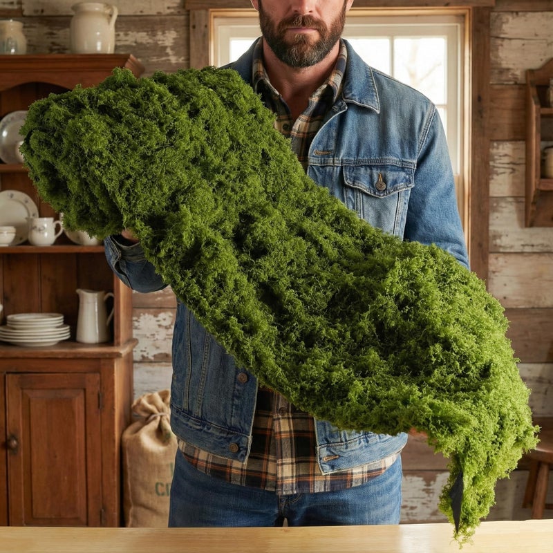 BYHER Fake Moss Mat Artificial Moss Roll - 12" x 71"Cloud Soft Feel Moss Table Runner for Decor, Faux Grass Mat for Crafts, DIY Fairy Garden, Wedding & Party Decorations (Realistic Green: 30x180cm) - Image 3