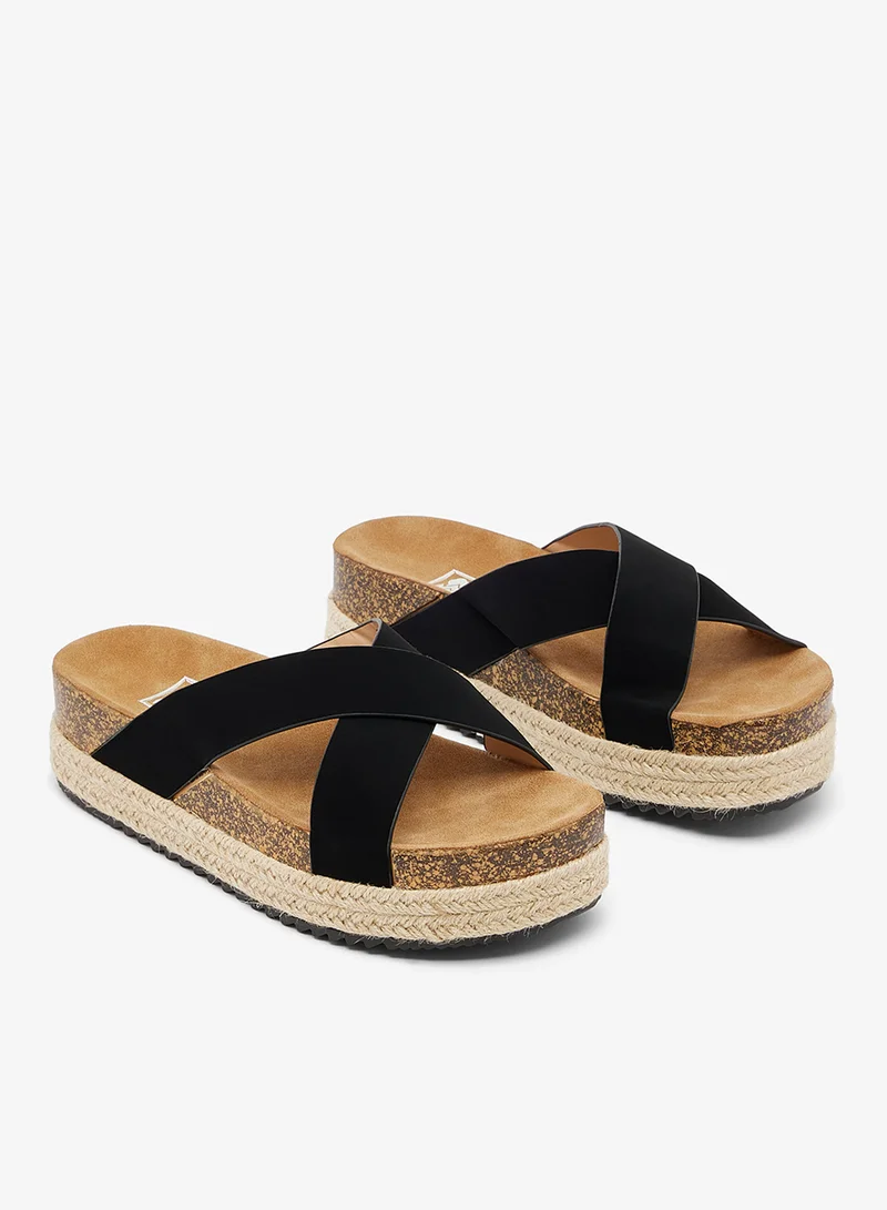 Savannah Collection Black Wedge Platform Sandal for Women | Best Price UAE