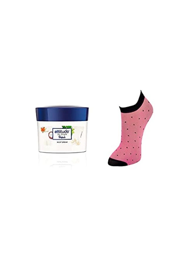 نوتري لايت كريم ليلي "أتيتيود بي برايت هيربالز" (Attitude Be Bright Herbals) من نوتريلايت أمواي - 50 جم، وجوارب رقيقة [مقاس موحد] [ألوان متنوعة] - Image 1