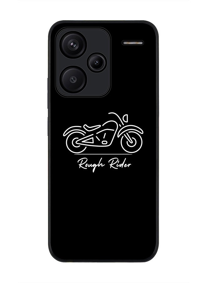 Stylizedd Rugged Black Edge Case for Xiaomi Redmi Note 13 Pro Plus, Slim fit Case Flexible Anti Drop TPU Gel Thin Cover -  Rough Rider - Image 1
