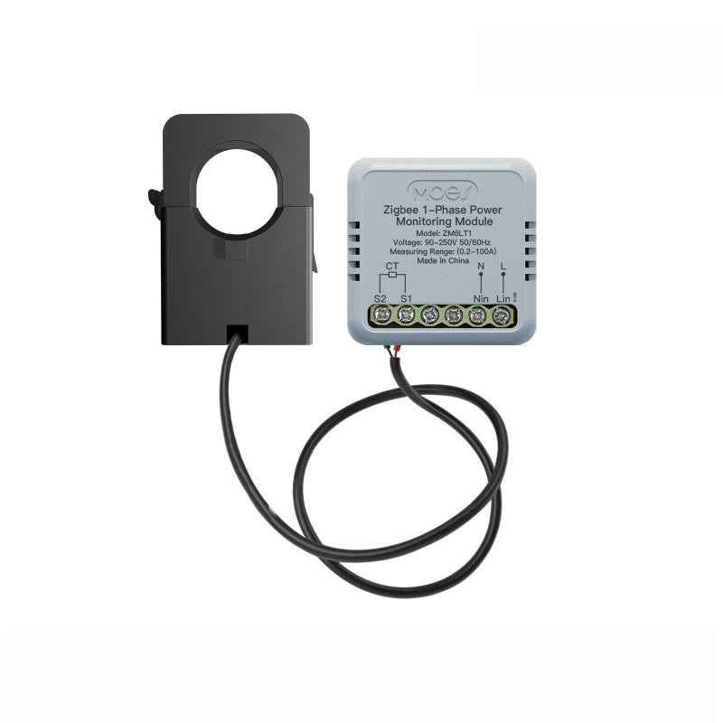 مقياس الطاقة الذكي Zigbee: أسود، دقة ثنائية الاتجاع عالية الدقة من الفئة 1.0، إحصائيات على التطبيق في الوقت الحقيقي - تنبيهات عتبة قابلة للتخصيص، مقياس طاقة ذكي لإدارة الطاقة المنزلية، مراقب للطاقة الشمسية - Image 1