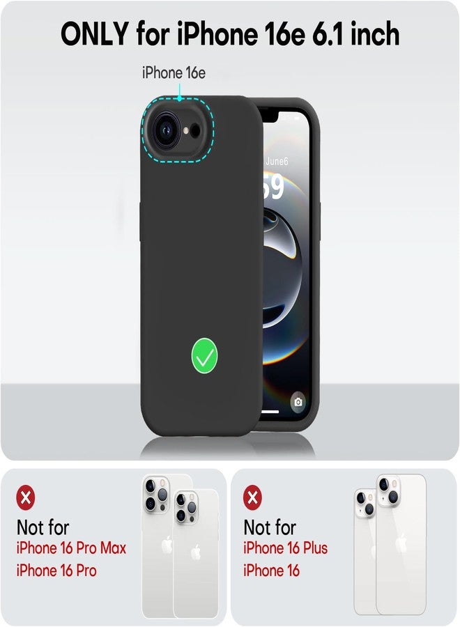 Vooii Compatible with iPhone 16e Case, Upgraded Liquid Silicone, Camera Protection, Soft Anti-Scratch Microfiber Lining, Shockproof Case for iPhone 16e 6.1" - Black - Image 5