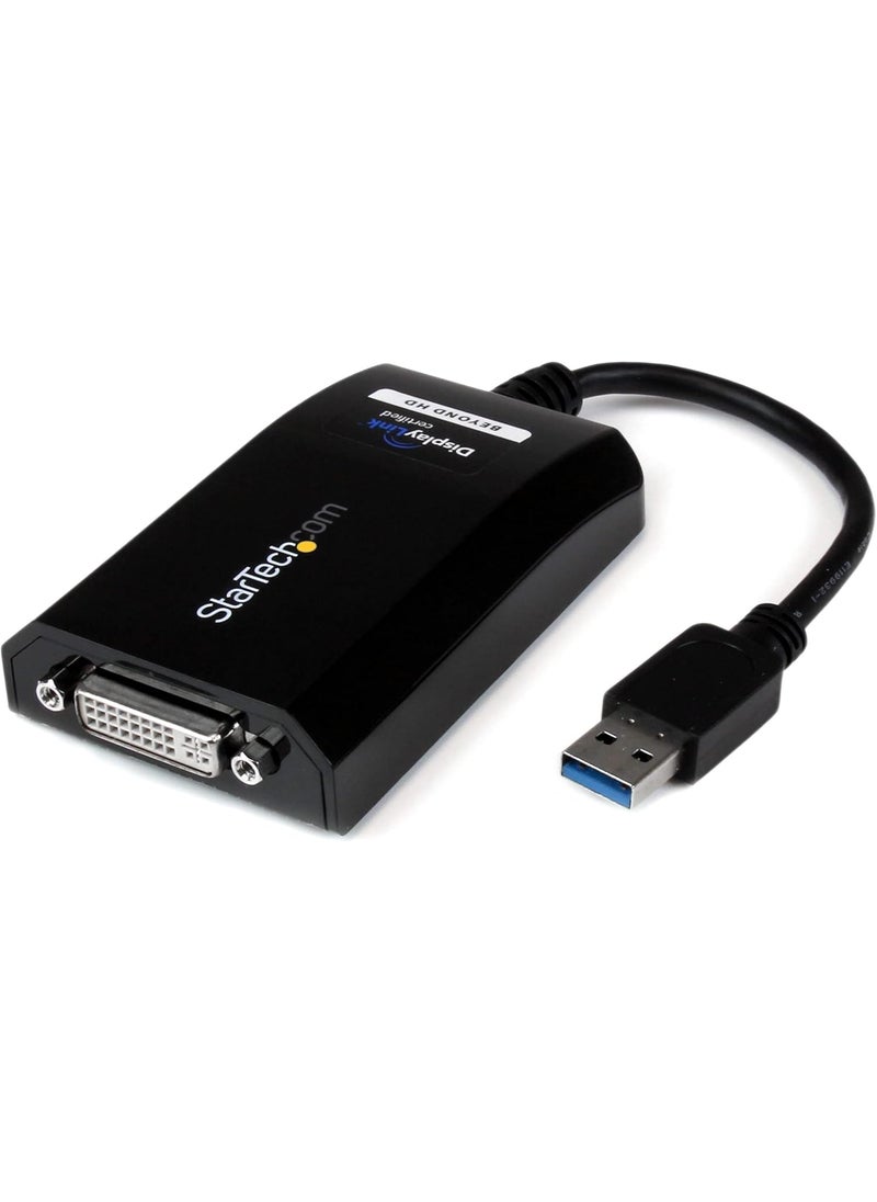 StarTech StarTechcom USB 30 to DVI  VGA Adapter  2048x1152  External Video  Graphics Card  Dual Monitor Display Adapter Cable  Supports Mac  Windows USB32DVIPRO  - Image 1