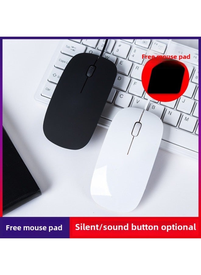 Wired Mouse Usb Mute Notebook For Huawei Dell Lenovo HP Xiaomi Asus Samsung Apple Cable-Color:Silent Version Wired Frosted Powder (comes With Mouse Pad)-Interface:Official Standard - Image 2