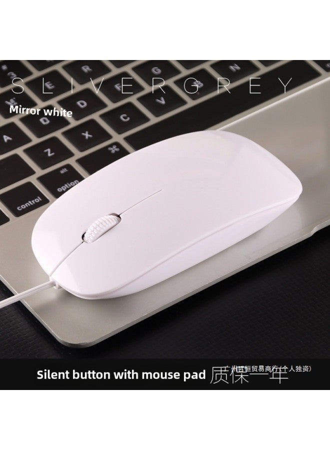 Wired Mouse Usb Mute Notebook For Huawei Dell Lenovo HP Xiaomi Asus Samsung Apple Cable-Color:Silent Version Wired Frosted Powder (comes With Mouse Pad)-Interface:Official Standard - Image 4