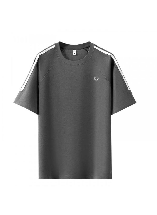 FRED PERRY T-shirts for men and women, high-grade cotton loose short sleeves, classic logo three-dimensional logo, retro street clothes for men and women. Shoulder striped short sleeve design - Image 4