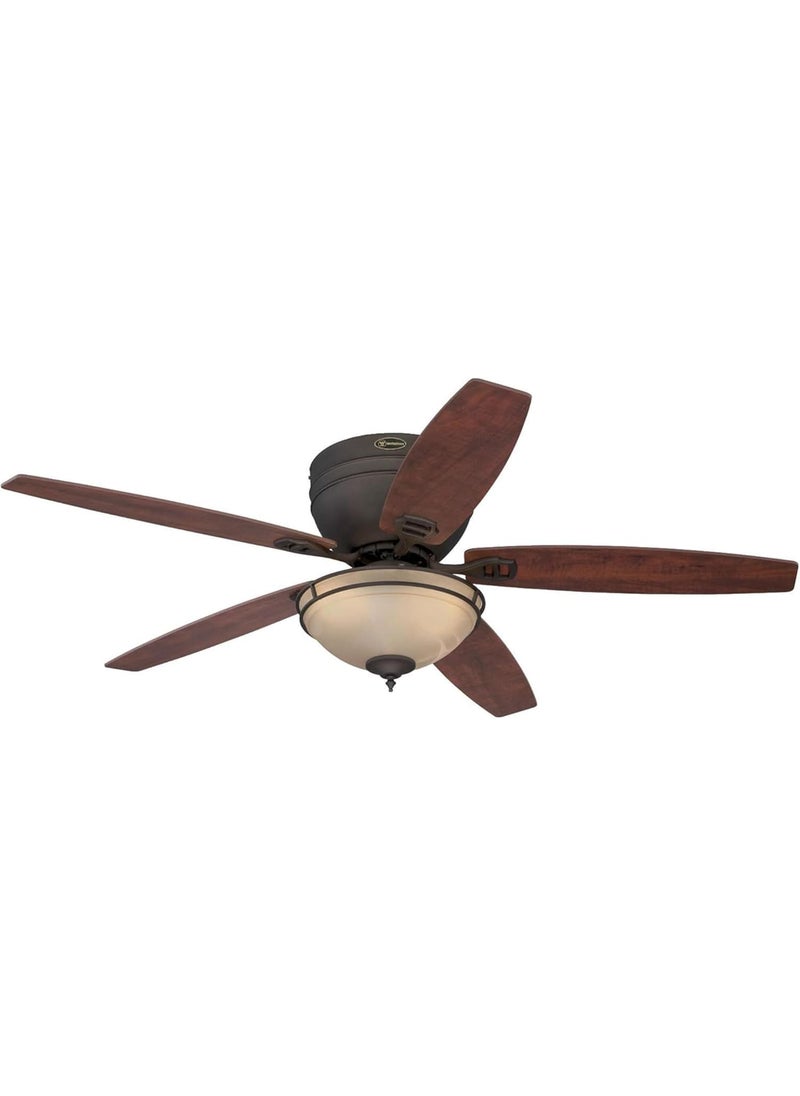 Westinghouse Westinghouse 7209600 Traditional Carolina LED 52 inch Oil Rubbed Bronze Indoor Ceiling Fan LED Light Kit with Amber Alabaster Bowl  - Image 1