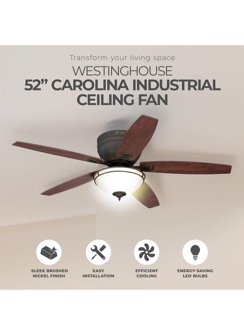 Westinghouse Westinghouse 7209600 Traditional Carolina LED 52 inch Oil Rubbed Bronze Indoor Ceiling Fan LED Light Kit with Amber Alabaster Bowl  - Image 2