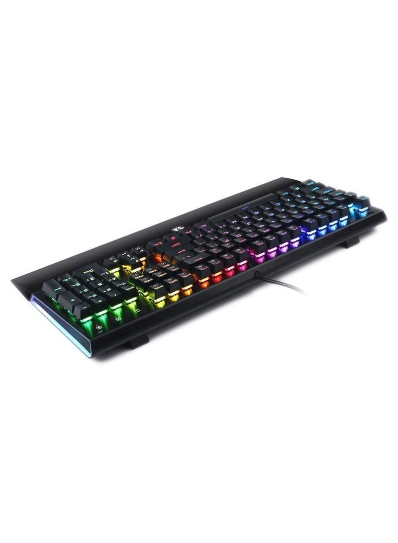 Redragon K569 Aryaman Mechanical Gaming Keyboard – RGB Backlit, Blue Switches, Full-Size, Metal Panel, Detachable Wrist Rest, Anti-Ghosting, for PC & Laptop - Image 5