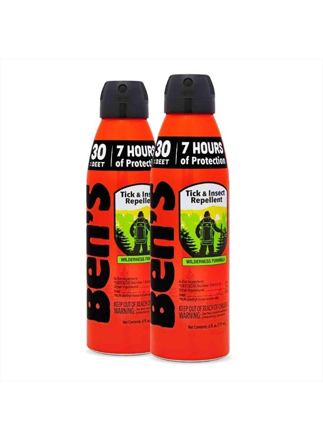 Ben's Tick & Insect Repellent Eco Spray - Bug Spray with 30% DEET for Mosquitoes, Ticks & More - Up to 7 Hours of Protection - Fragrance-Free - 6 oz (2 Pack) - Image 1