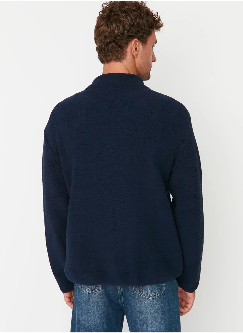trendyol Contrast Pocket Zip Through Sweatshirt