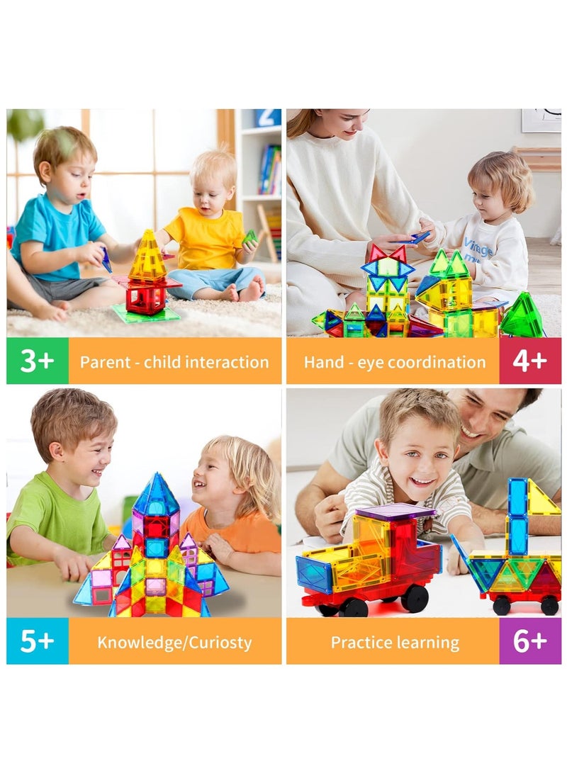 Loquat Magnetic Building Blocks, 78 Piece Set Magnetic Tiles, 3D Magnetic Educational Construction Magnetic Toys, Magnetic Blocks Building Toys for 3 4 5 6 Year Old Boys Girls Birthday Gifts  - Image 5