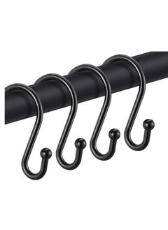 Excefore Black Shower Curtain Hooks, Metal Rust Resistant Shower Rings Decorative, S Shaped ​Hooks Hangers for Bathroom Curtains,Clothing,Towels(12 PCS)  - Image 1