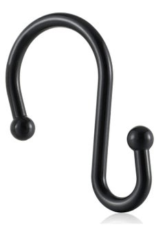 Excefore Black Shower Curtain Hooks, Metal Rust Resistant Shower Rings Decorative, S Shaped ​Hooks Hangers for Bathroom Curtains,Clothing,Towels(12 PCS)  - Image 2