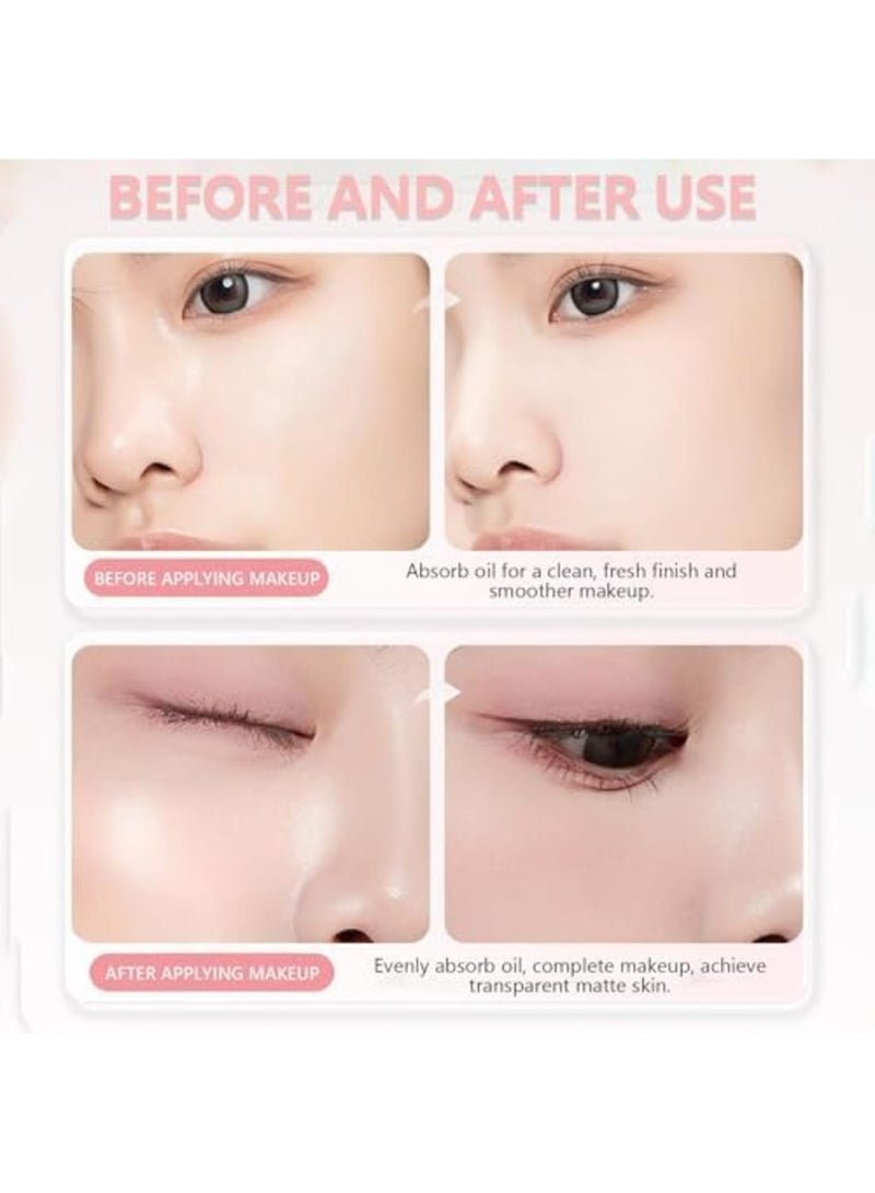 Luckam Oil Blotting Paper for Face with Mirror & Puff, 3-in-1 Oil Absorbing Sheets for Oily Skin, Makeup Blotting Papers to Control Shine and Grease, Gentle for Men and Women, 300 Sheets - Image 3