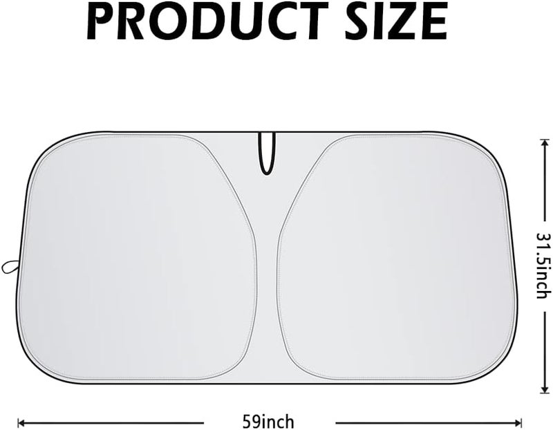 Car Shade Front Windshield-Portable Folding Strong UV&Heat Resistant Sun Blocker- Keeps Car Cool,Universal Windshield Cover Sun Shade Fit Car, Truck, SUV (L(59 * 31.51inch)) | UV&Heat Resistant Sun Blocker- Keeps Car Cool,Universal Windshield Cover Sun Shade Fit Car, Truck, SUV L(59*31.51inch) - Image 2