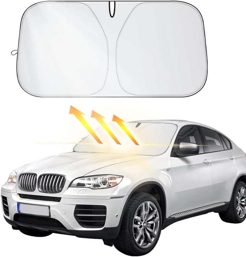 Car Shade Front Windshield-Portable Folding Strong UV&Heat Resistant Sun Blocker- Keeps Car Cool,Universal Windshield Cover Sun Shade Fit Car, Truck, SUV (L(59 * 31.51inch)) | UV&Heat Resistant Sun Blocker- Keeps Car Cool,Universal Windshield Cover Sun Shade Fit Car, Truck, SUV L(59*31.51inch) - Image 1